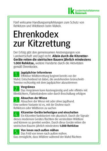 Ehrenkodex_Rehkitz © LK Stmk