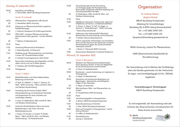 10. Umweltökologisches Symposium_Seite 2.jpg © HBLFA Raumberg-Gumpenstein