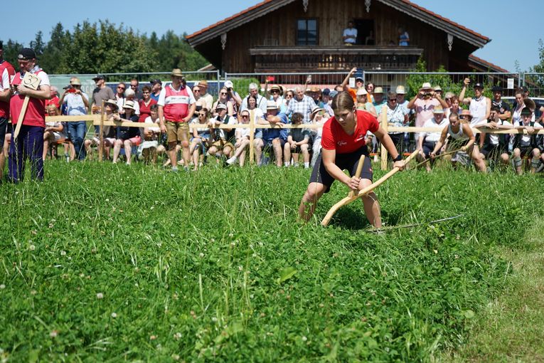 Hannah Bärnthaler beim Mähen © Landjungend