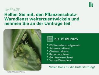 Umfrage Pflanzenschutz Warndienst © LKÖ/Siegl