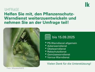 Umfrage Pflanzenschutz Warndienst © LKÖ/Siegl