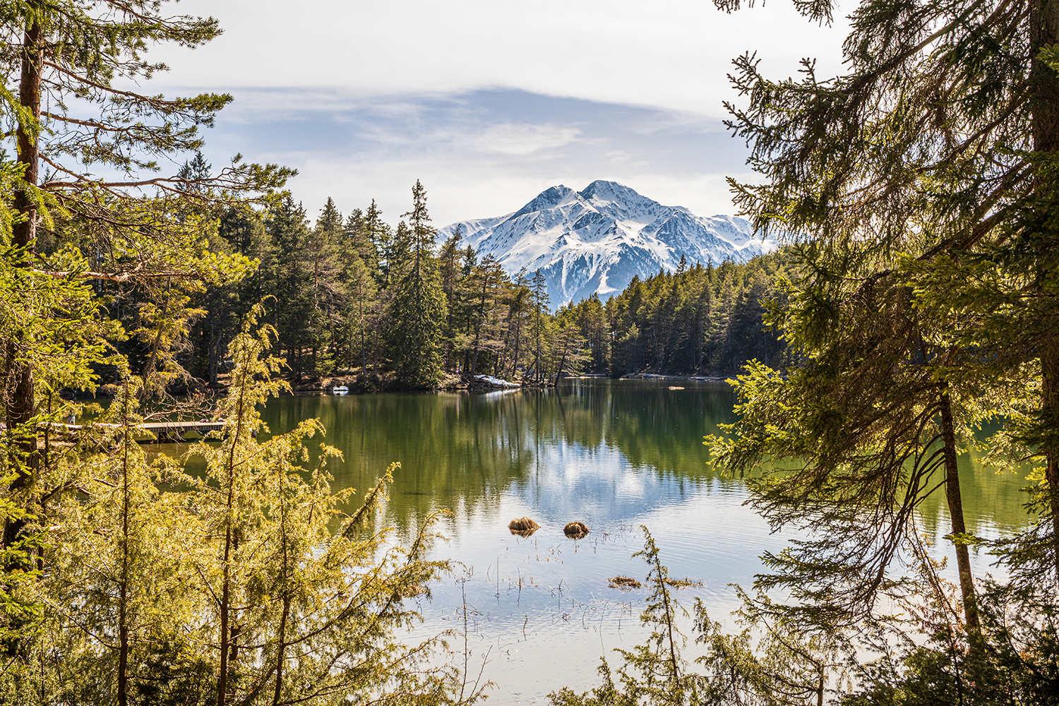 See in Mösern Tirol mitten im Wald gelegen © Michaela Kölle