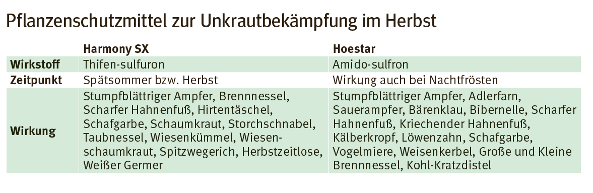 Pflanzenschutzmittel zur Unkrautbekämpfung im Herbst.png © LK Kärnten