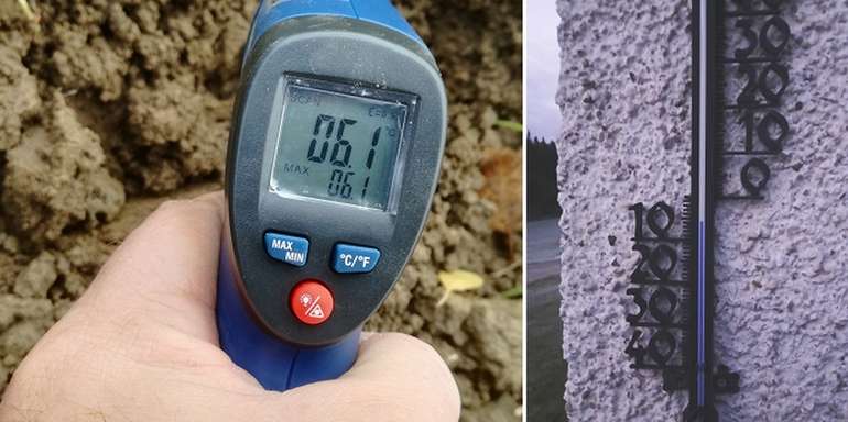 Bodentemperatur_Temperatur Weitersfelden am 01.10.2025.jpg © Bild links: BWSB/Wallner, Bild rechts: BWSB/Hölzl