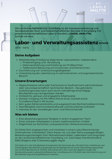 Ausschreibungen Assistent-in Labor.png © Canva Ausschreibungen Assistent-in Labor.png © Canva