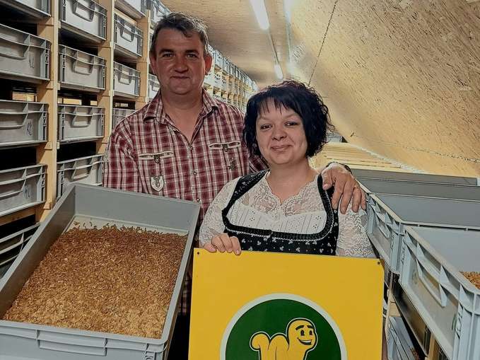 Walter Marion und Mario, Mehlwurmzucht.jpg © KK