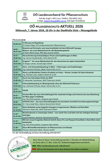 Pflanzenschutz aktuell 2026.png © LK OÖ