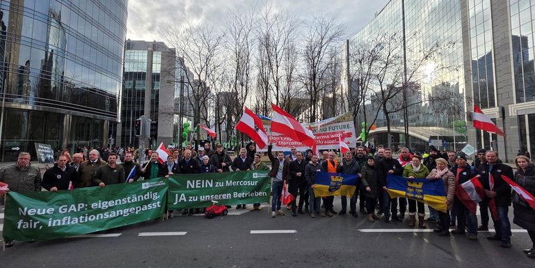 25_12_19_Bauerndemo_Brüssel_Austro-Delegation_(c)_LKÖ_Jung-Leithner © Claudia Jung-Leithner/LK Österreich
