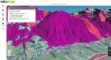 Abb 2 - Waldatlas - 3D-Hinweiskarte Schutzwald.jpg © BMLUK