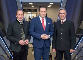 Totschnig - Moosbrugger - Strasser, Grüne Woche 2026 © BMLUK/Hemerka