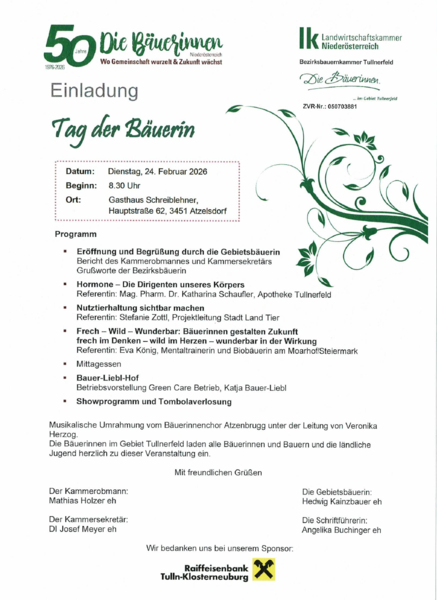 Dienstag, 24. Februar 2026 Tag der Bäuerin