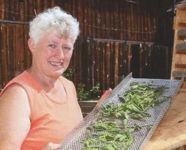 Elfriede mit Solartrockner.jpg © Mairböck