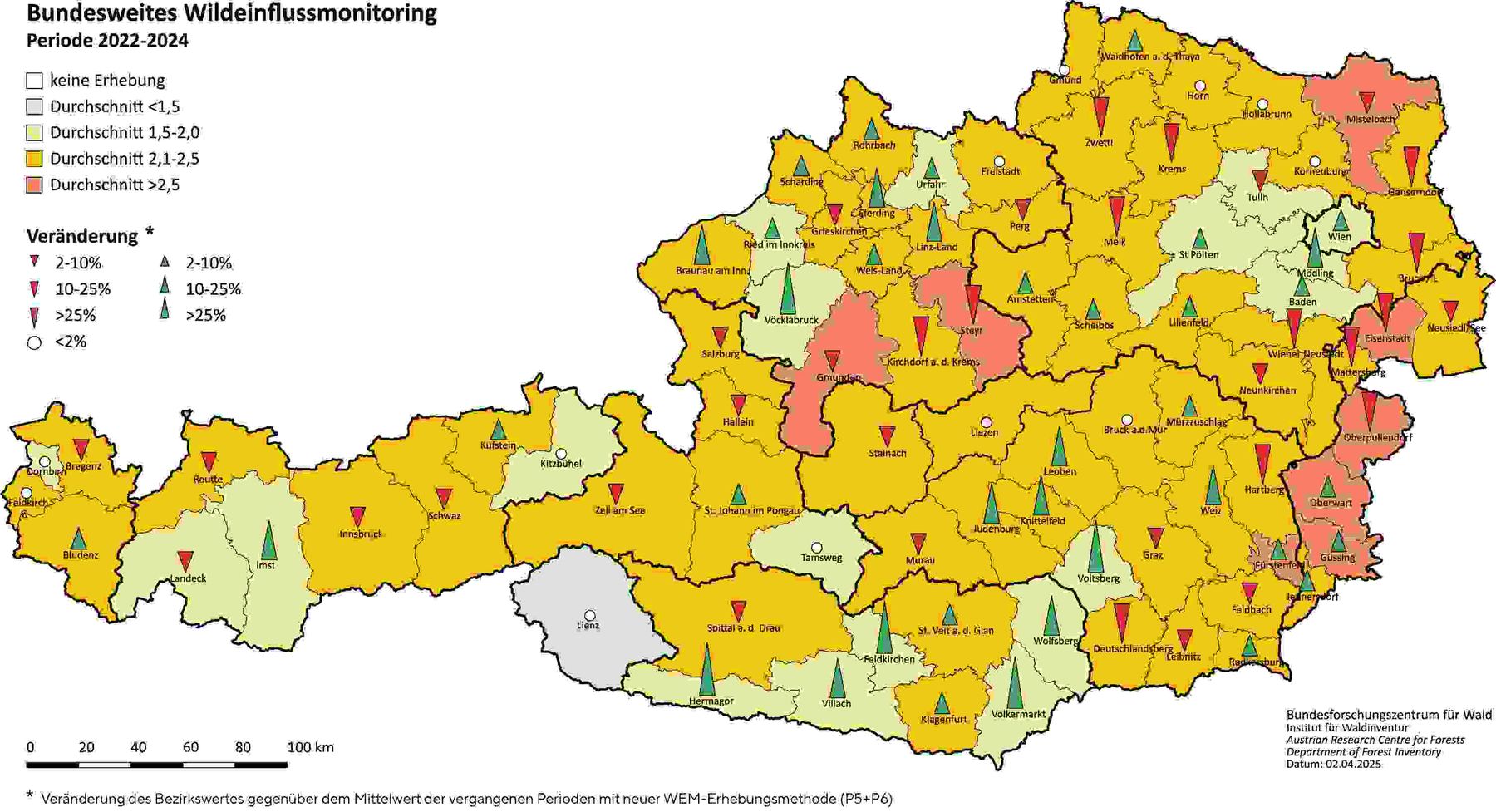 Entwicklung des Wildeinflusses in Oberösterreich.jpg © www.wildeinflussmonitoring.at