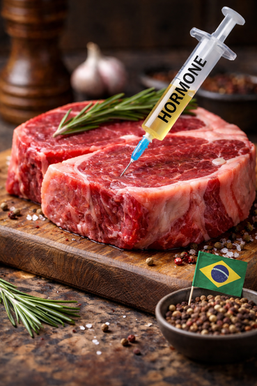 Hormonfleisch Brasilien.png © KK (mit Hilfe von KI generiert)