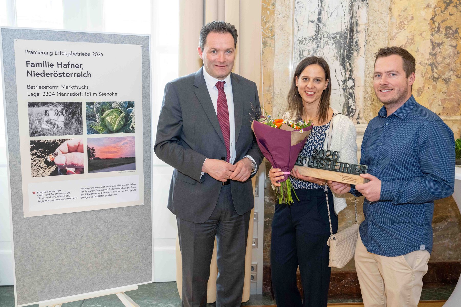 Auszeichnung erfolgreicher Betriebsführer:innen 2026.jpg © BMLUK/Hemerka