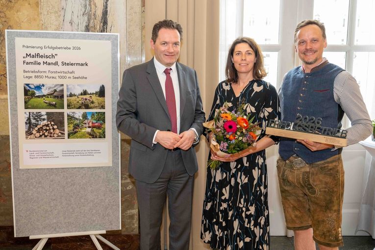 Auszeichnung erfolgreicher Betriebsführer:innen 2026.jpg © BMLUK/Hemerka