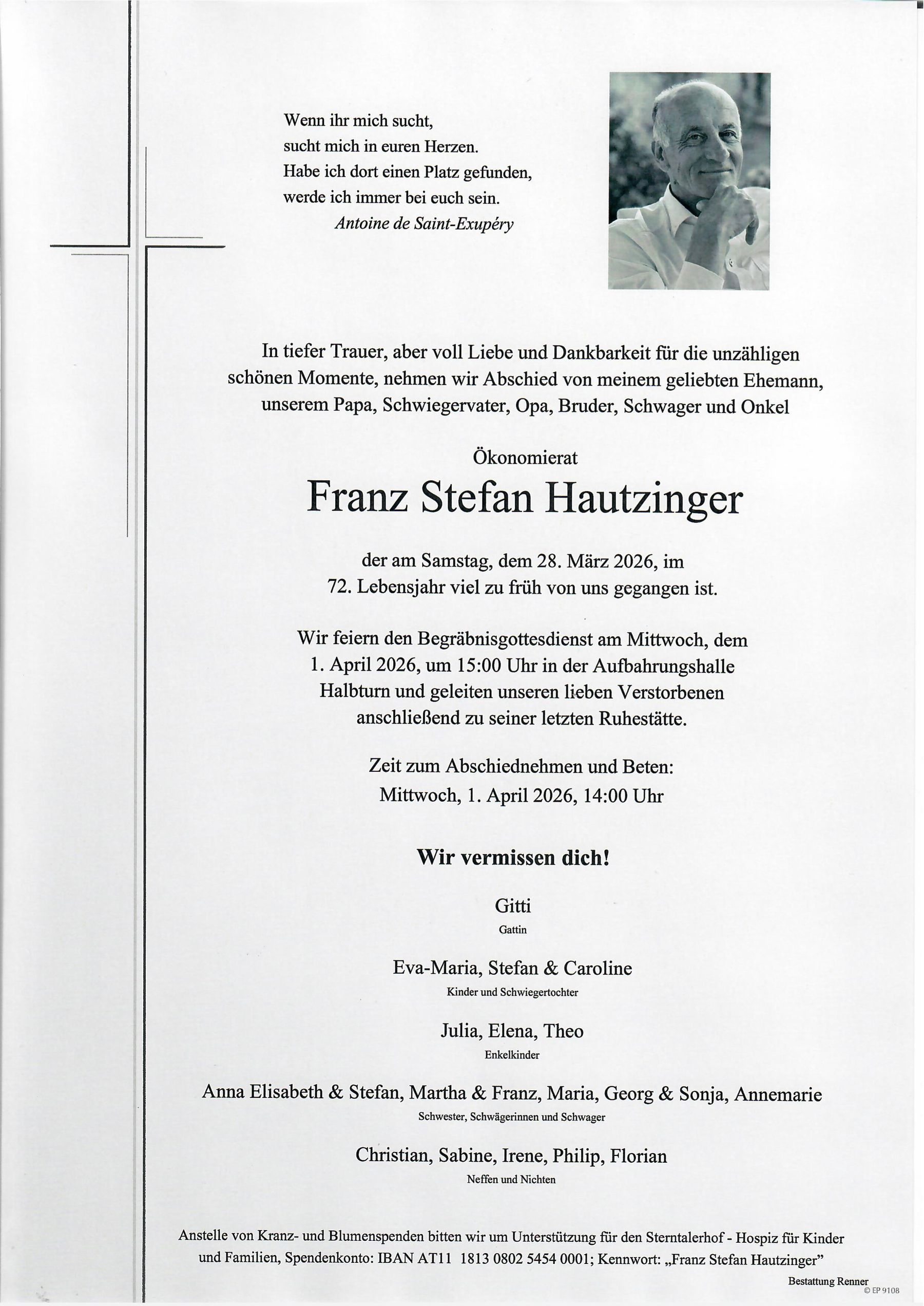 Parte Franz Stefan Hautzinger.jpg © Bestattung Renner