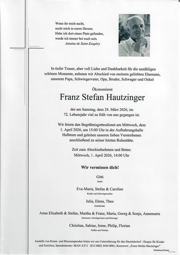 Parte Franz Stefan Hautzinger.jpg © Bestattung Renner
