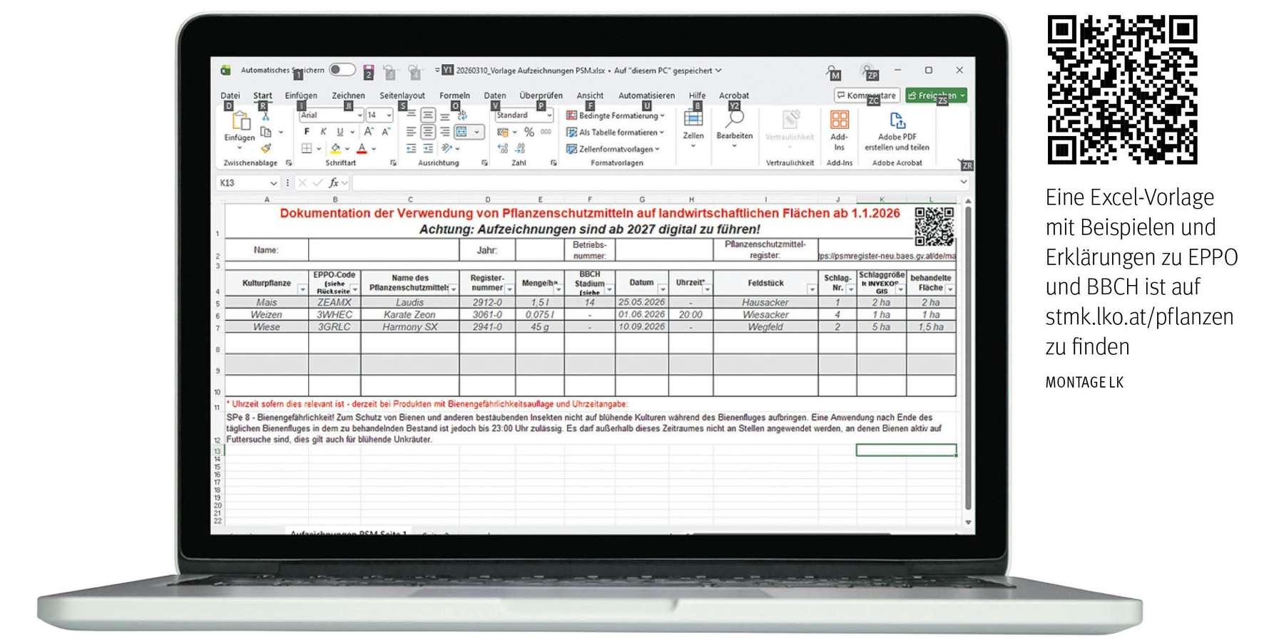 Excel-Vorlage_Pflanzenschutz.jpg © LK Steiermark