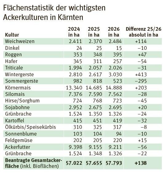 flächenstatistik Ackerkulturen Kärnten.jpg © LK Kärnten
