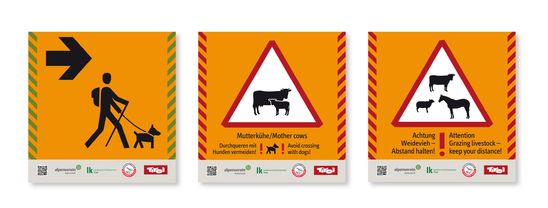 Hinweis- und Warntafeln Almsicherheit © LK Tirol