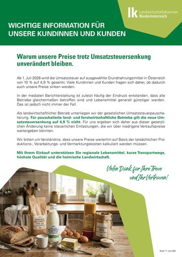 Infoblatt USt_Senkung.jpg © LK Niederösterreich