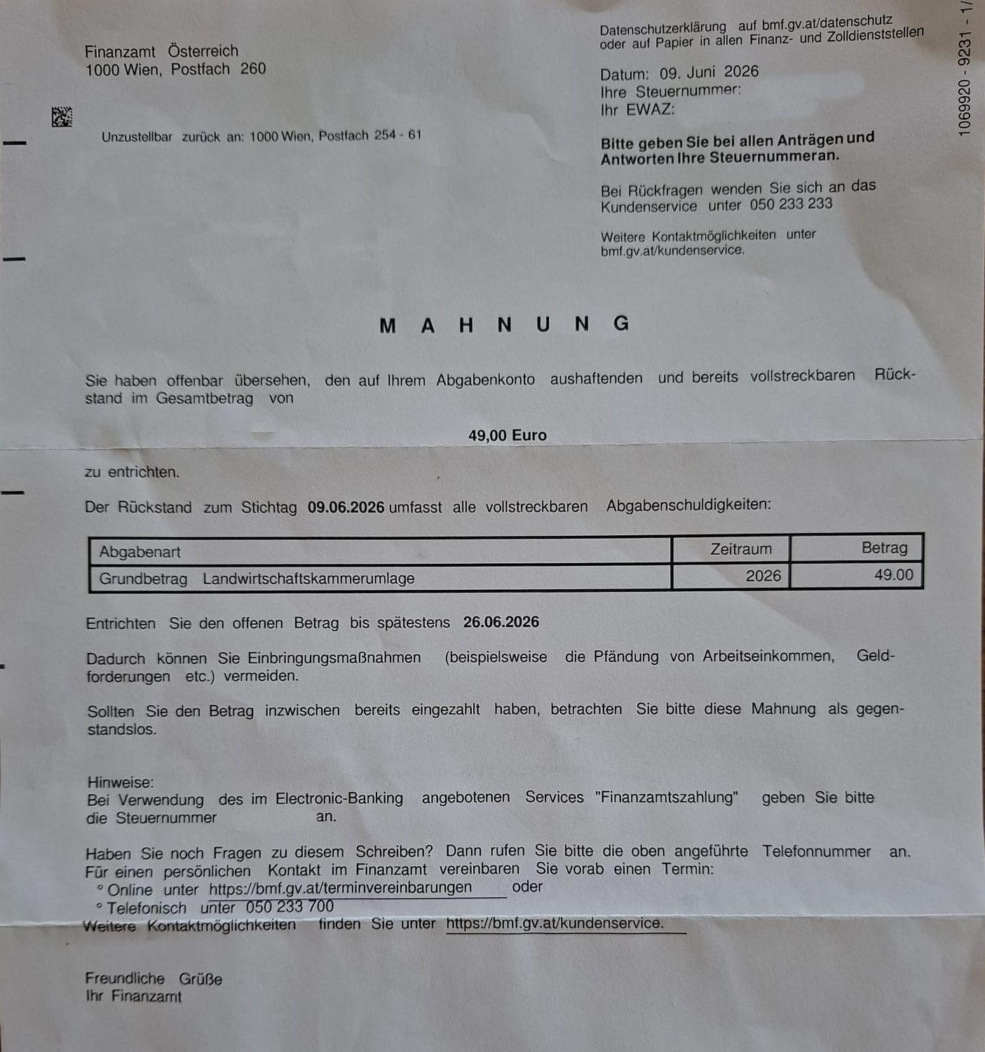 Mahnung LK Umlage 2026.jpg © Archiv