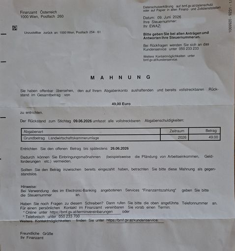 Mahnung LK Umlage 2026.jpg © Archiv