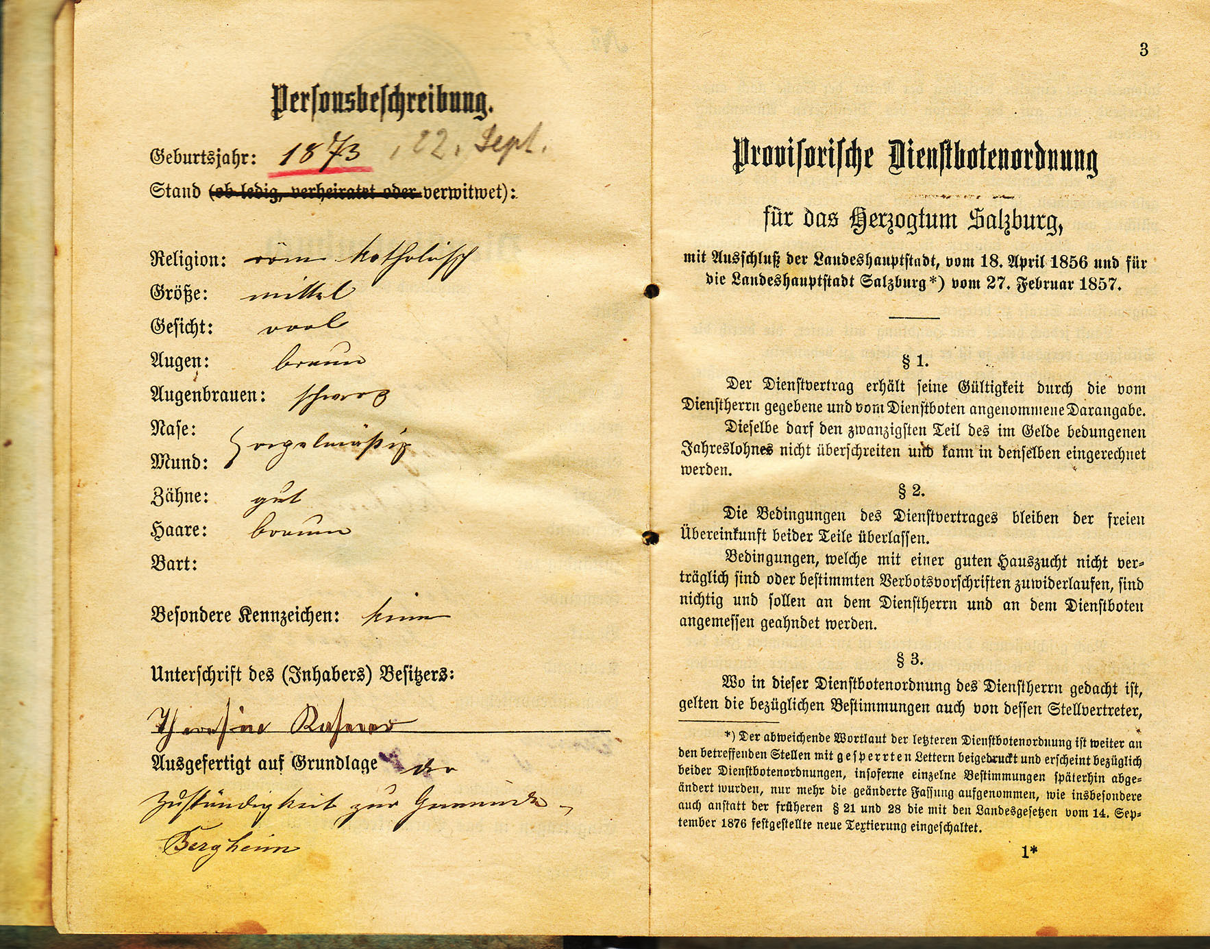 Dienstbotenbüchl_Teresia_Kaserer2.jpg © Archiv