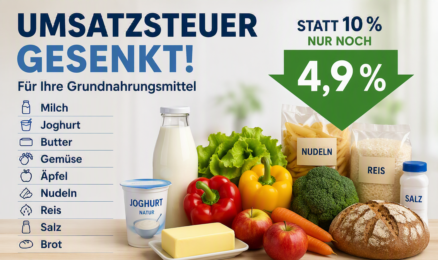 Umsatzsteuer Lebensmittel © KI generiert/Open AI