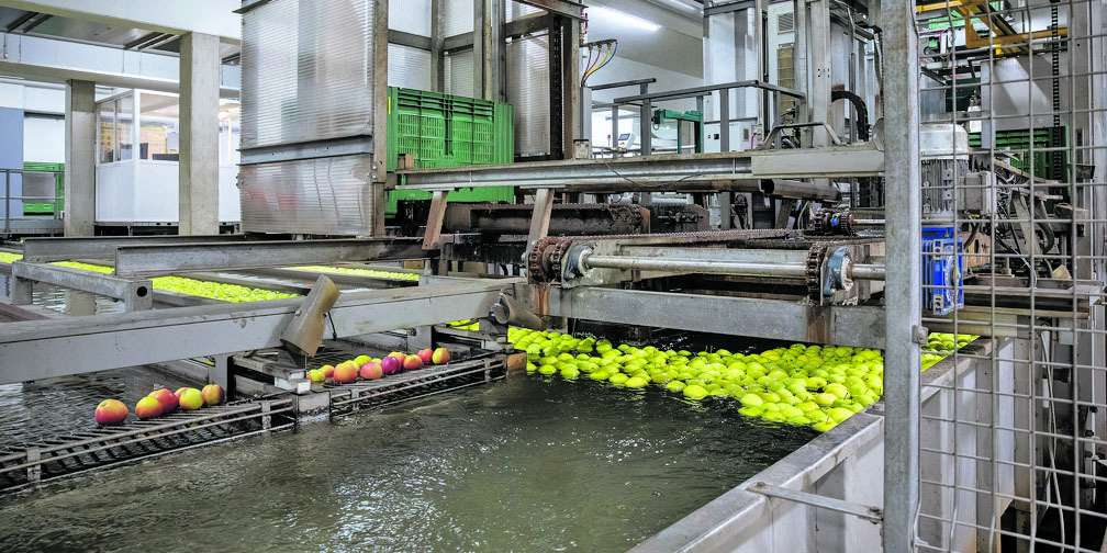 Apfelsortierung über Wasserwege.jpg © Juergen Pistracher