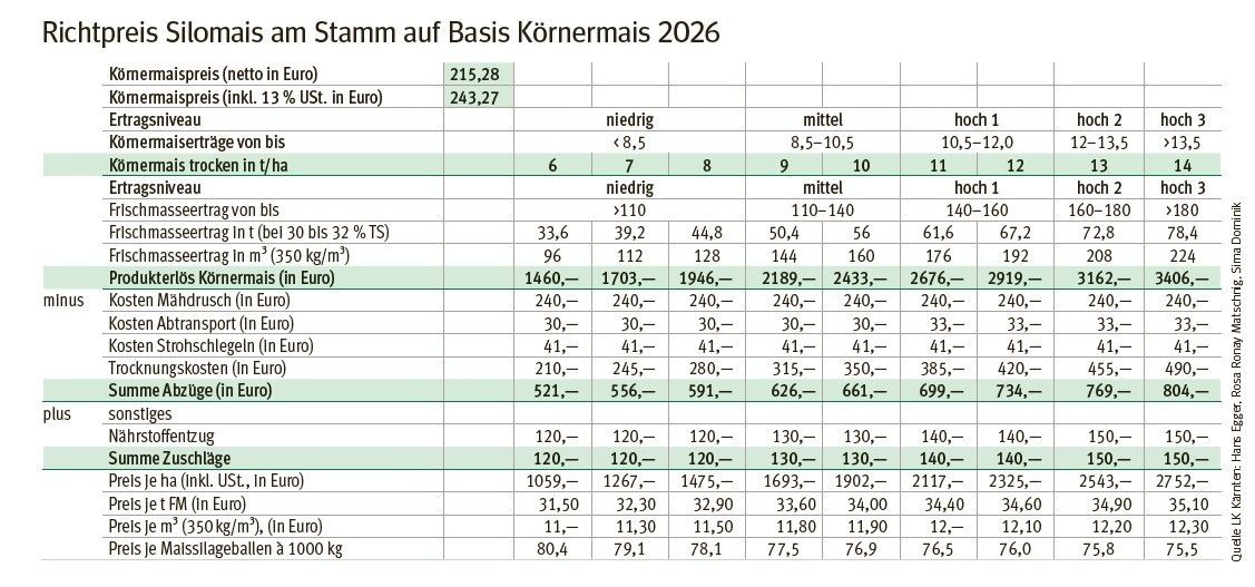Richtpreis Silomais am Stamm.jpg © LK Kärnten