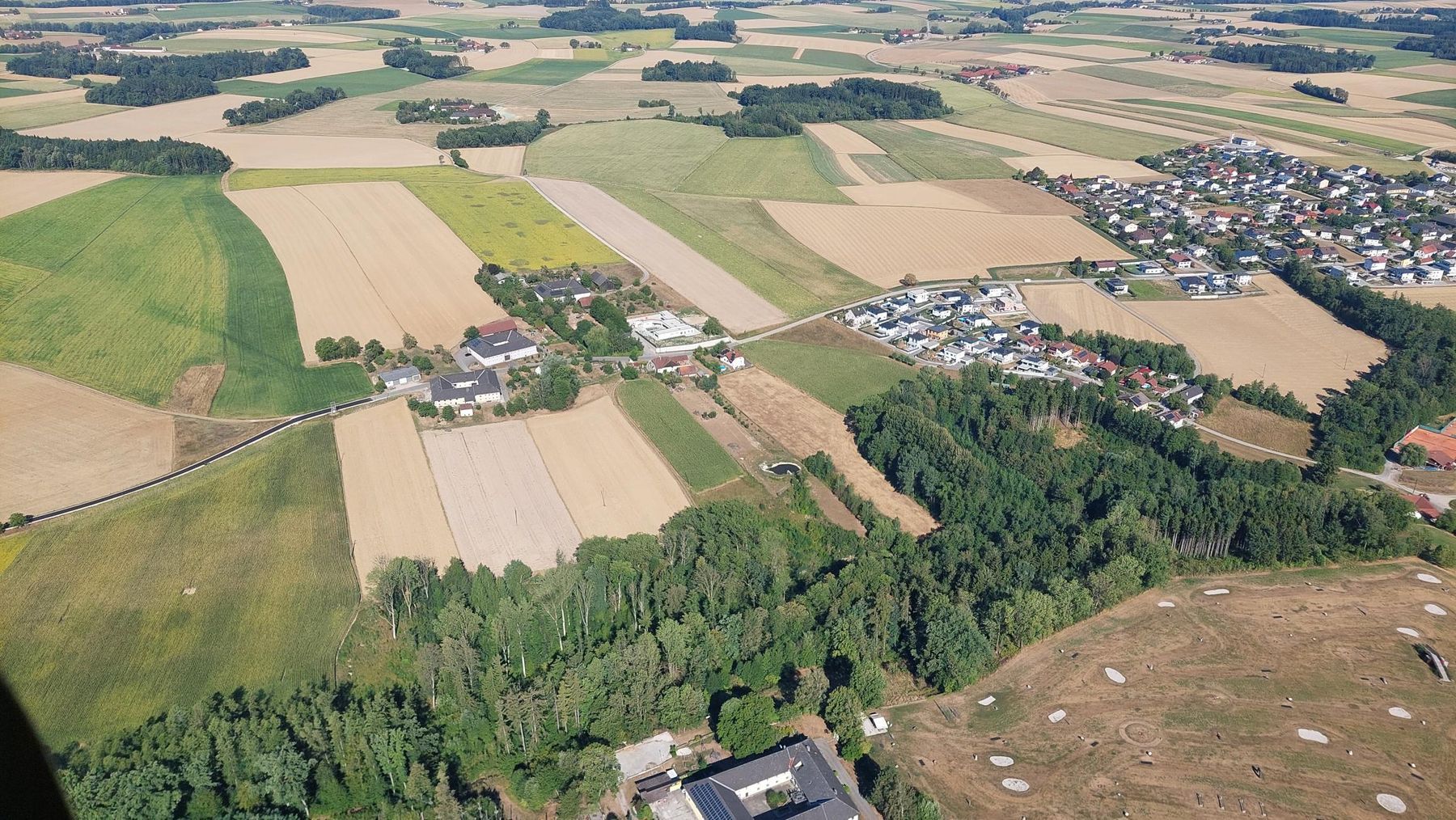 Auswirkungen der Trockenheit im oberösterreichischen Zentralraum aus der Vogelperspektive  © BWSB/Wallner