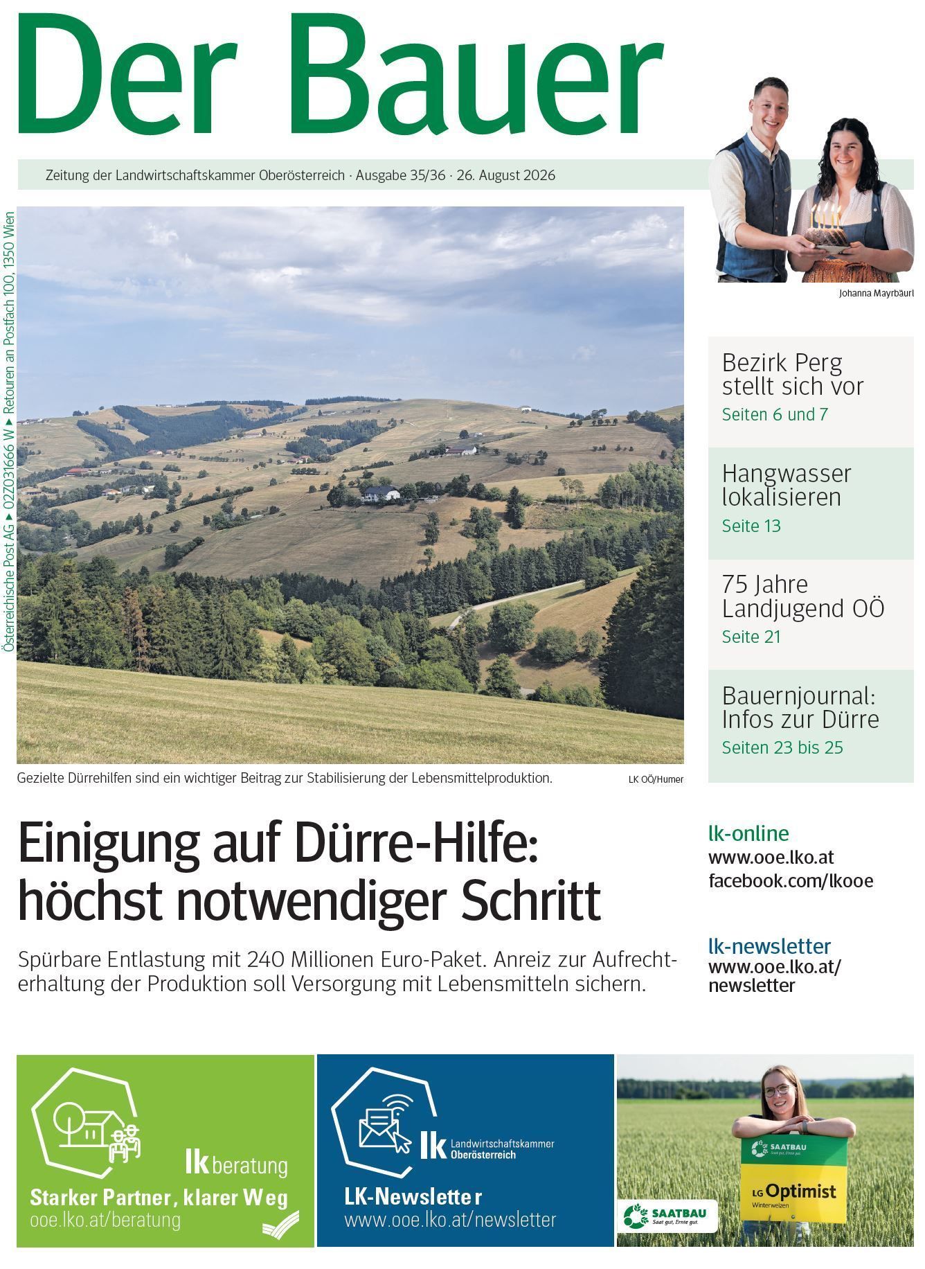 Titelseite Der Bauer KW 35_36.jpg © LK OÖ