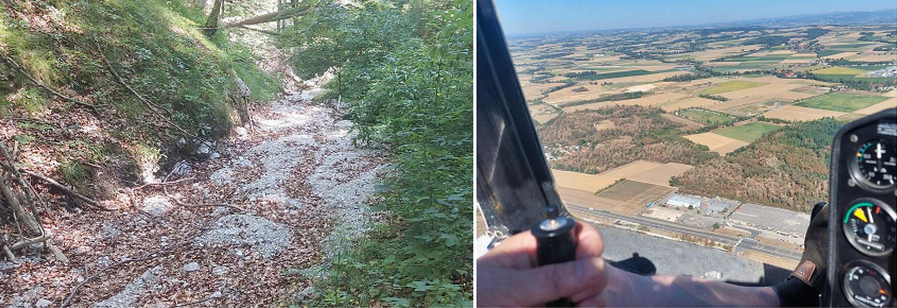 Oberflächengewässer ausgetrocknet_Blick Vogelperspektive Trockenheit.jpg © BWSB/Wallner