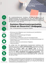 Ausschreibungen Assistenz Bäuerinnen.png © LK Vorarlberg